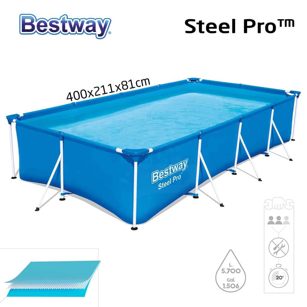 Steel Pro™ Piscine Rectangulaire 400 x 211 x 81cm Bestway بيسين