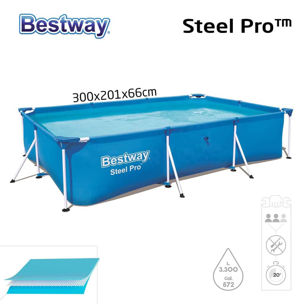 بيسين Steel Pro™ Piscine Rectangulaire 300 x 201 x 66cm Bestway