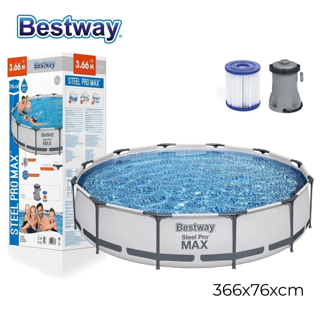 Steel Pro Max™ Piscine Ronde Avec Filtre et Pompe 366x76cm Bestway بيسين