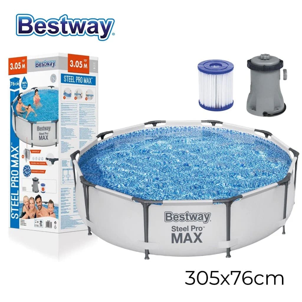 بيسين Steel Pro Max™ Piscine Ronde Avec Filtre et Pompe 305x76cm Bestway