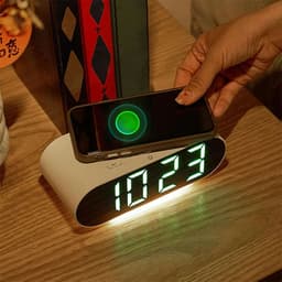 Horloge numérique LED et Chargeur Sans Fil GH9000 – ساعة منبه وشاحن لاسلكي 8