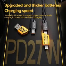 Câble de charge multifonction en nylon tressé durable 4 en 1 à double tête – شاحن سريع ومتين متعدد المنافذ 5