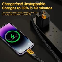 Câble de charge multifonction en nylon tressé durable 4 en 1 à double tête – شاحن سريع ومتين متعدد المنافذ 4