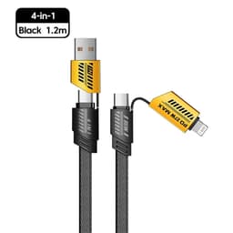 Câble de charge multifonction en nylon tressé durable 4 en 1 à double tête – شاحن سريع ومتين متعدد المنافذ 8