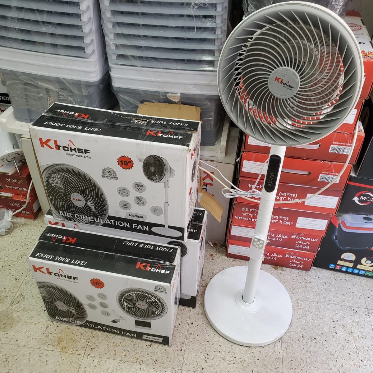 فونتيلاتور Kitchef 10" 75W Pedestal Fan + Remote Control KT-30A