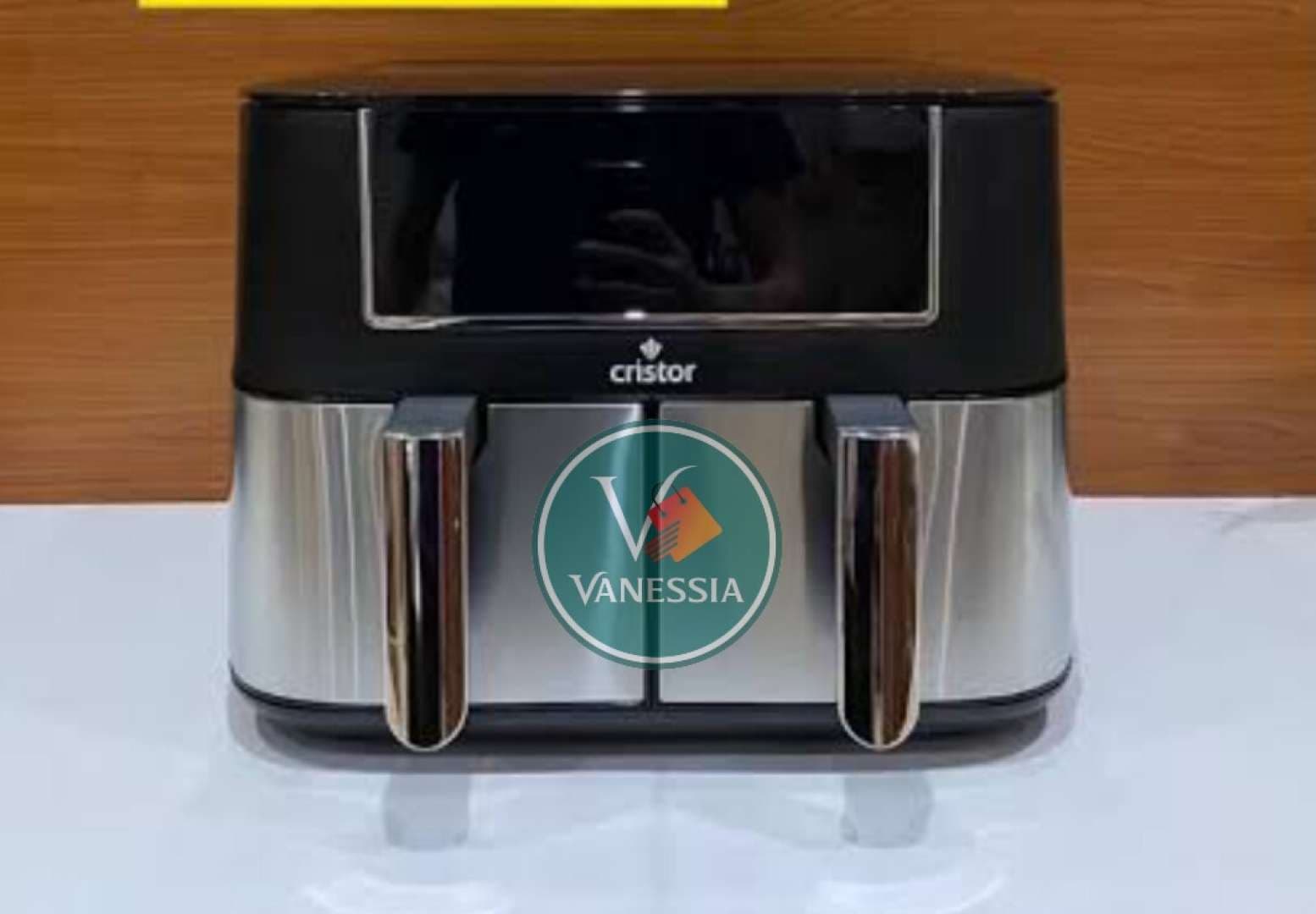 Air Fryer Double Bac Marque Cristor Tactile Inox Noir 9L